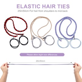 3pcs Ponytail Wrap Hair Ties, Elastic Braided Hair Ties Spiral Ponytail Holders Tangle Free Hair Ties for Women Thick Long Hair for Sports Diving Riding and Daily Use