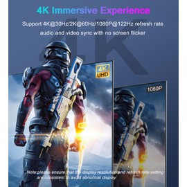 4K DisplayPort to HDMI Cable 6FT, Uni-Direction DP 1.2 (Source) to HDMI 1.4 (Screen), DP to HDMI Cable Adapter Compatible with HP, ThinkPad, AMD, NVIDIA, Desktop and More