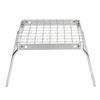 Portable Campfire Grill Silver Mini Folding Grill Rack Stainless Steel