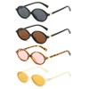 LJCZKA Trendy Oval Sunglasses Women Men Stylish Small Oval Round