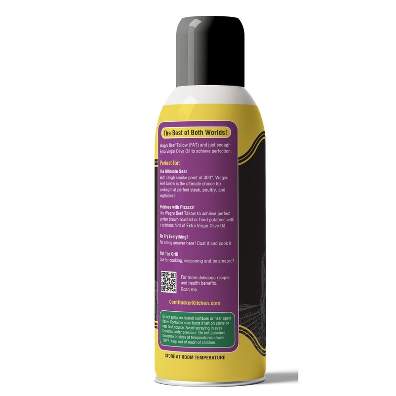 Cornhusker Kitchen Wagyu Beef Tallow Spray Cooking Spray -Gourmet Cooking