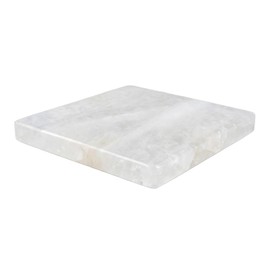 Natural White Quartz Cutting Board, 7.9" x 7.9" x 0.7"