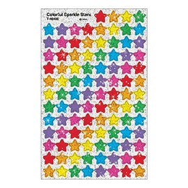 TREND SuperShapes Stickers, Colorful Sparkle Stars, 1/2", Assorted Colors, Pack Of 400