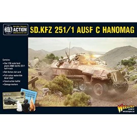 Warlord Bolt Action Sd.Kfz 251/1 Ausf C Hanomag Half Track 1:56 WWII Military Wargaming Plastic Model Kit, Small, Unpainted