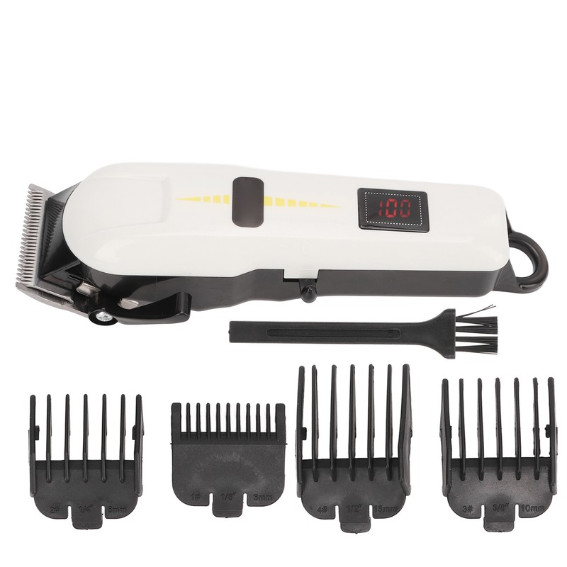 Electric Hair Clipper Low Noise LCD Display Ergonomic with Limiter