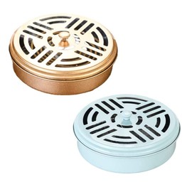 XLKJ Mosquito Spool Holder 2 Pieces Metal Mosquito Spool Holder with Lid Sandalwood Frankincense Burner for Home Garden
