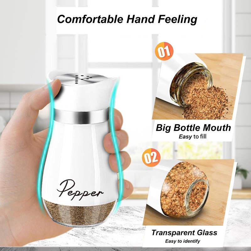 Pack of 2 Salt and Pepper Set(White),a Small Brush and