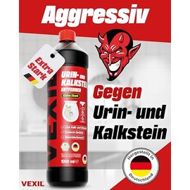 VEXIL® Urinsteinentferner EXTRA STARK - 2x 1000 ml - entfernt mühelos hartnäckigen Urin- & Kalkstein - Profi WC-Reiniger - biologisch abbaubar - Urinsteinlöser Made in Germany