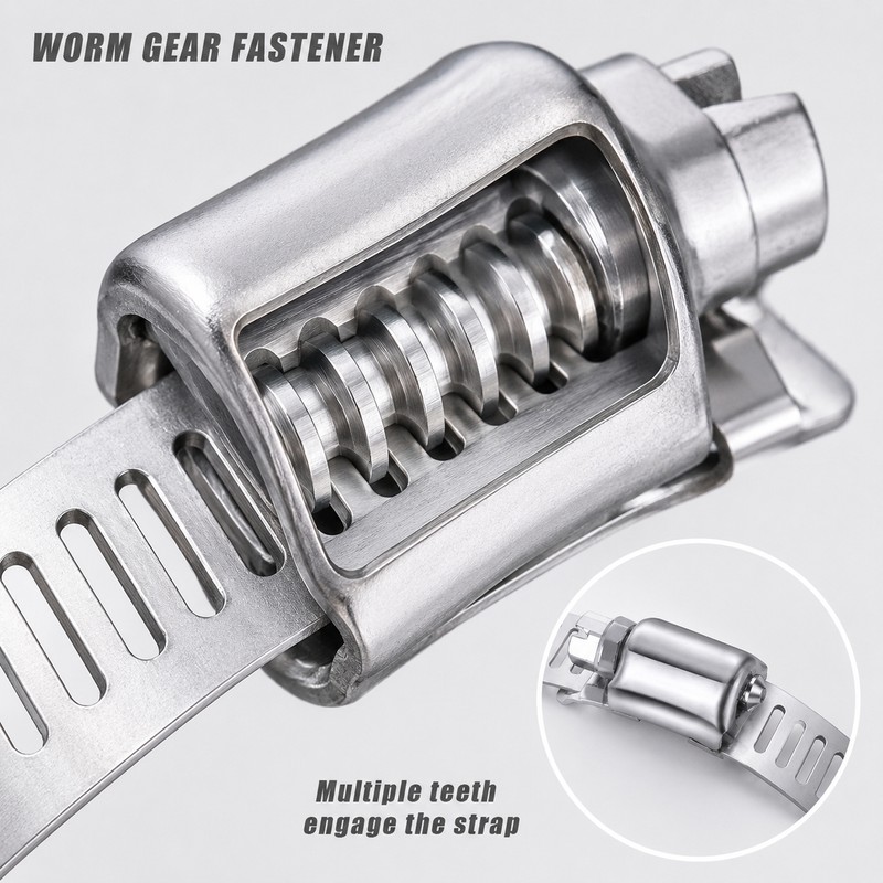 304 Stainless Steel DIY Hose Clamp Kit with Worm Gear