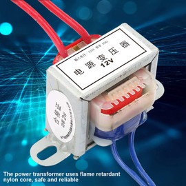 Power Transformer Input AC 220v AC 12v/24v Output 2W Single Step Down Transformer Power Converter for High Voltage Devices, Lighting Power Supplies, Audio Equipment (12V)