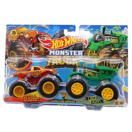 Hot Wheels Monster Trucks Spur of The Moment vs Loco Punk, Demolition Doubles
