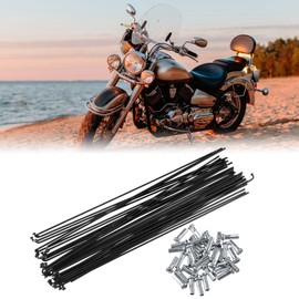 X AUTOHAUX 40 Pcs Bicycle Steel Spokes 14G Bike Spoke 232mm Length with Nipples for Most Bicycle