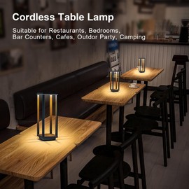 Halostorm 4 Pack Cordless Table Lamp Rechargeable, IP55 Waterproof, 60h Runtime Protable Outdoor Table Lamps, 3 Color Stepless Dimming Battery Powered Table Lamp for Dinner/Restaurant/Bedroom/Cafe