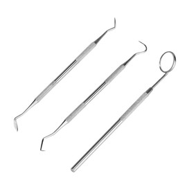 MOMOQ 3 in 1 Dental Tools Remove Plaque and Tartar Teeth Cleaning Tools Set Stainless Steel Dental Hygiene Oral Care Kit with Case