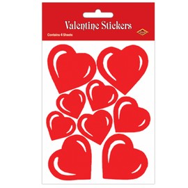 Beistle Valentine Heart Sticker Sheets Party Accessory
