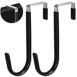 Over The Door Hooks - Duty Door Hooks for Hanging Towels, Coats Bags Clothes Bathroom Kitchen Starter Garland Hook, Rustproof Anti-Scratch Over 𝘿𝙤𝙤𝙧 Hangers 𝙃𝙤𝙤𝙠𝙨(Fits Widths Up to 3.7cm)