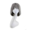 Bob Short Hair Wig Heat Resistant Synthetic Gray Breathable Fluffy