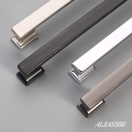 Alzassbg 5 Pack Brushed Black Nickel Cabinet Pulls, 5 Inch(128mm) Hole Centers Kitchen Cabinet Handles for Cabinets and Drawers AL3061BBN