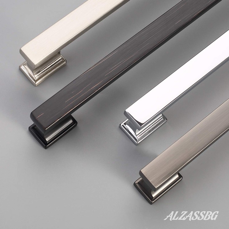 Alzassbg 5 Pack Brushed Black Nickel Cabinet Pulls, 5 Inch(128mm)