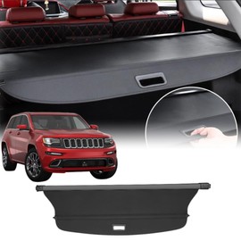 Vinomkii Cargo Cover fit for Jeep Grand Cherokee (2 Row WL) 2022 2023 2024 for Retractable Trunk Rear Security Cover Shielding Shade