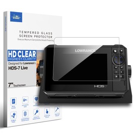 INNOSURE Premium Tempered Glass Screen Protector for Lowrance HDS-7 Live 7 Inch Touchscreen Fish Finders Accessories Anti Scratch (HD Clear)
