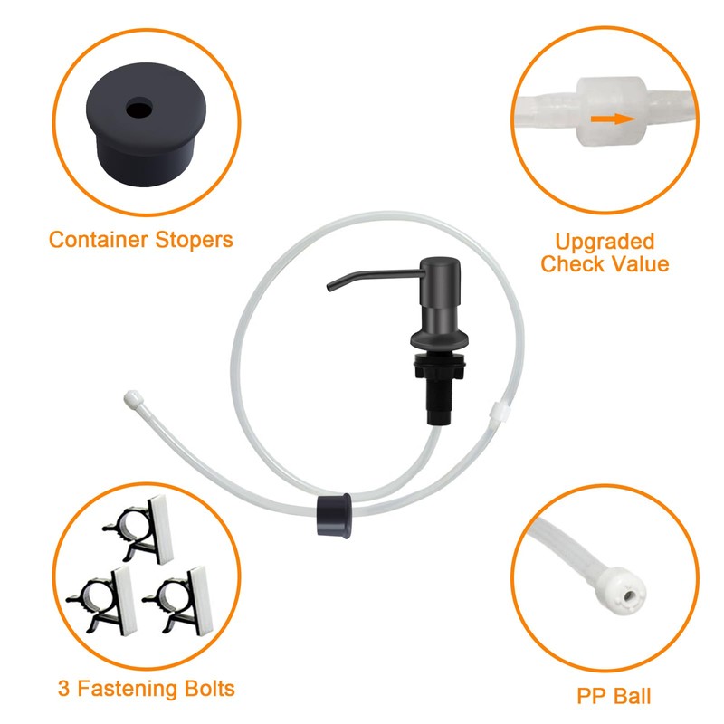 Sink Soap Dispenser, Kichen Sink Soap Dispenser, 47" Extension Tube
