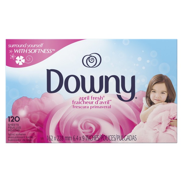 Downy Fabric Softener Dryer Sheets, April Fresh Scent, 120 Count