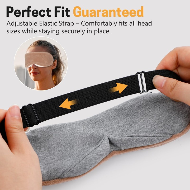 GNEGNI LIFE Heated Eye Mask,Smart Temperature&Timer Control, USB Soft Cotton