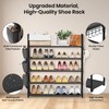 VILICK 5 Tier Shoe Rack with Hook and Side Pocket,Shoe
