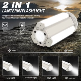 LED Camping Lanterns, DIBMS 240LM USB Rechargeable Foldable Flashlight Worklight Waterproof Survival Lights w/ Magnetic Base Hook for Camping Hurricanes Emergency Power Outages Indoor Outdoor 2-Pack