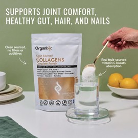 Organixx Pptidos De Colgeno En Polvo Con Vitamina C, Colgeno Hidrolizado De Tipos I, Ii, Iii, V Y X, Para El Cabello, Las Uas, La Piel, Los Huesos Y  