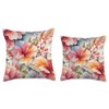 Hibiscus Flowers Hawaiian Floral pattern Throw Pillow