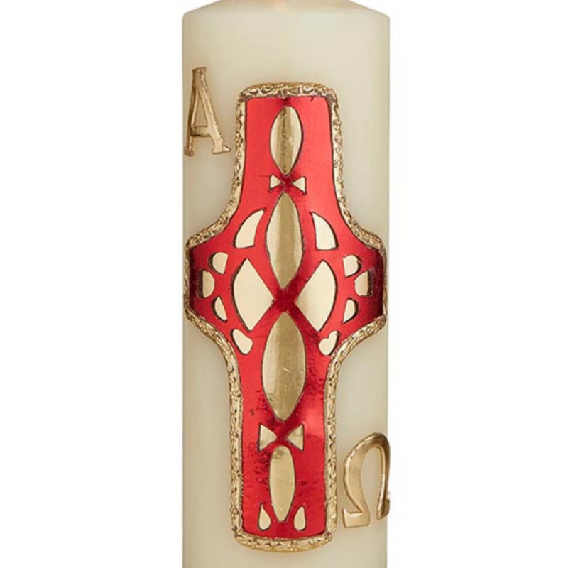 Needzo Religious Candle Mosaic Inspired Unscented Pillar Candles for Mass