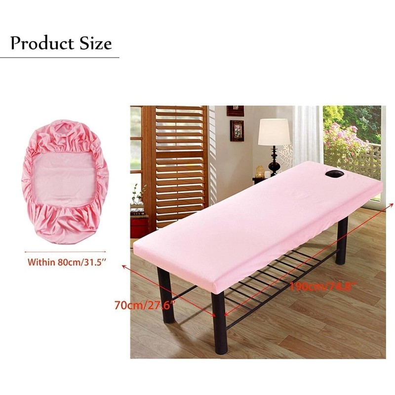 Yunzhou Massage Table Sheets, Massage Bed Cover with Face Hole,