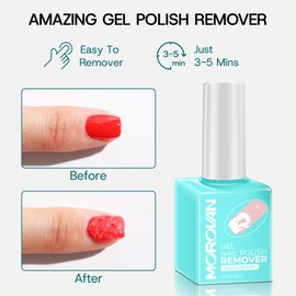 Morovan Gel Nail Polish Remover Kit: Gel Polish Remover with Liquid Latex Tape Nail Strengthener Nail Tools Quick Remove Gel Nail Polish in 3-5 Minutes No Need to Warp & Soak | Morovan
