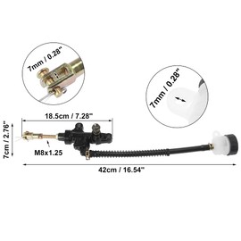 Motoforti Rear Brake Master Cylinder Pump Foot Brake with Reservoir for Yamaha Banshee 350 1988-2006 Black