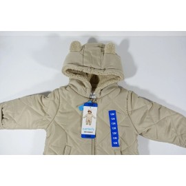 Carter's Carters Baby Pram Suit Snowsuit 12 Month Foldover Cuffs for Hand Feet Khaki NWT