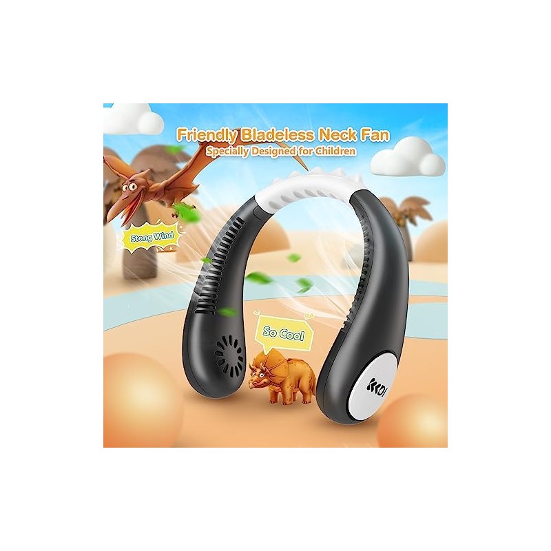 Ventilador de cuello para niños Kkdi E10 USB 2600mAh 4