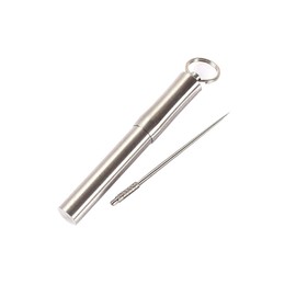 Supvox Toothpick Box Bags Toothpick Holder Stainless Steel Toothpick with Keyring Travel