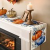 Artscope Pumpkins Eucalyptus Leaves Fall Table Runner,Autumn Seasonal Kitchen Dining