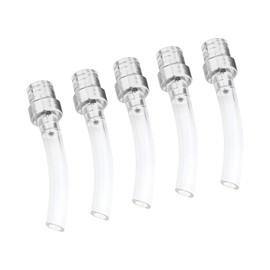 5PCS Motorcycle Gas Fuel Tank Cap Vent, Breathing Tube Hose Two-Way Fuel-Saving Vent Breather Cap, CNC Aluminum PVC Vent Hose Tube for All Dirt Bike Off-Road Motorcycles ATVs (Silver)