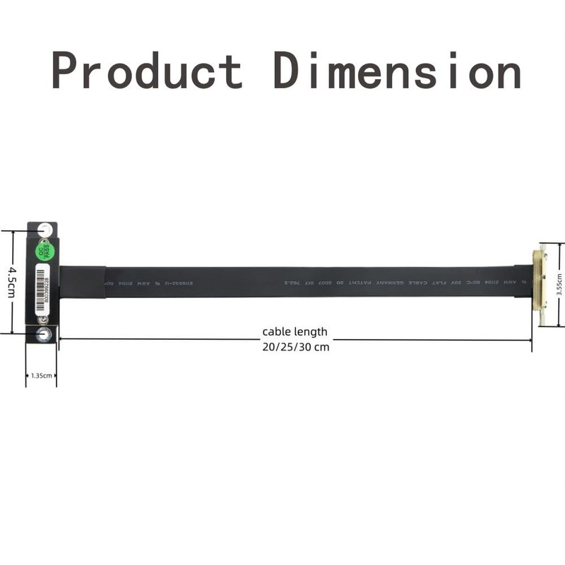 10Gtek PCIe 3.0 Riser Cable, X1 to X1, M to