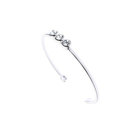 Karen Millen Crystal Dot Cuff Bracelet For Women (Silver/Clear Crystal)