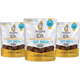 Soft-Baked Dog Treats, 6oz (Break an Egg, 3-Pk) | Clean, Natural, Grain-Free Dog Biscuits | Supports Strong Bone Health | Made w/Upcycled Ingredients in USA