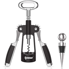 IPOW Wine Opener, Zinc Alloy Wine Bottle Opener, Wing Corkscrew Heavy Duty, Manual Multifunctional Cork Screw for Waiter,