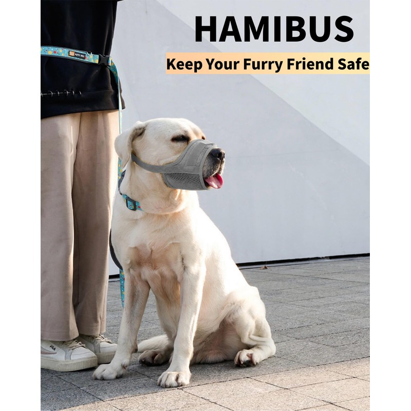 Hamibus 2-Pack Soft Mesh Dog Muzzle – Breathable & Adjustable,