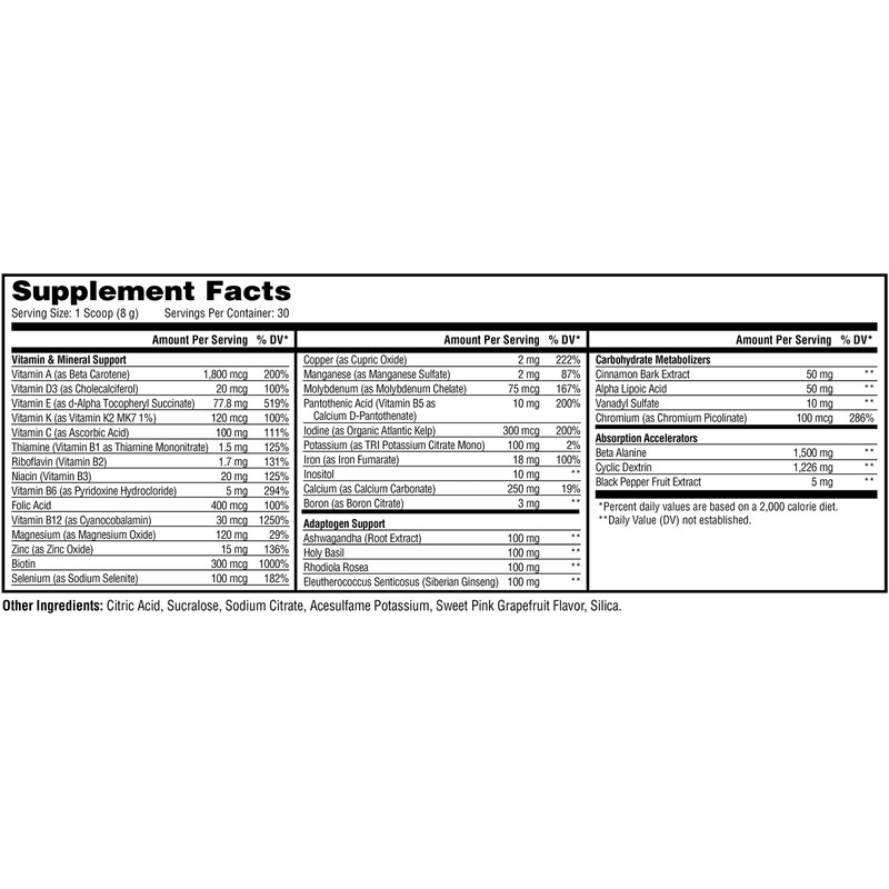 Metabolic Nutrition Vitagen, Vitamin Adaptogen Complex, 240 g, Health &