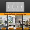 BESTTEN 4 Gang Toggle Switch Metal Wall Plate with Ｗhite