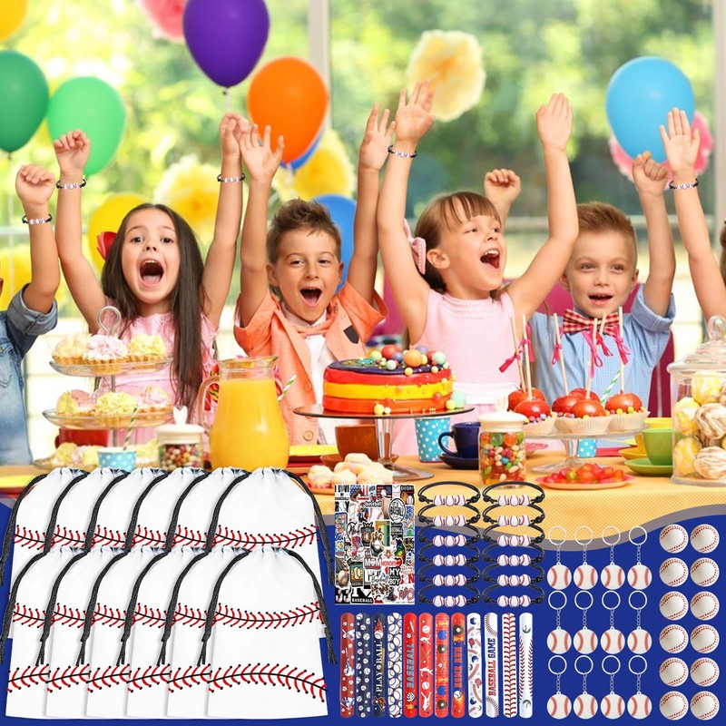 JNYLYFC 120 Pcs Baseball Party Favors Drawstring Bags Baseball Goodie