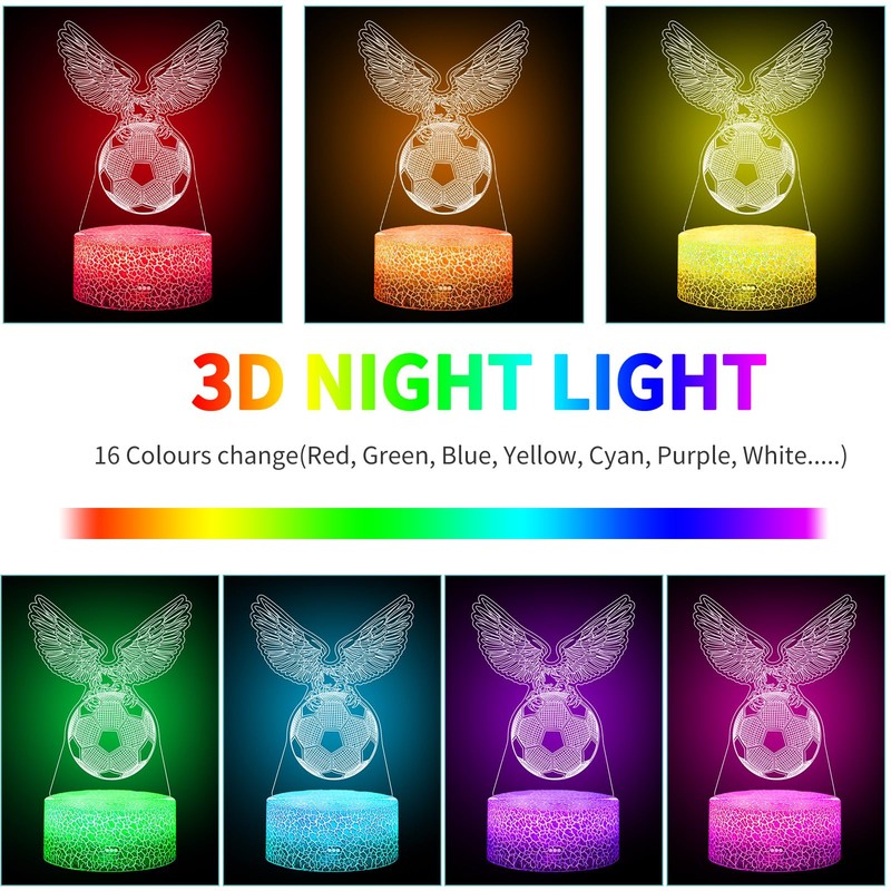UneedMe Football 3D 7 Colours Night Light with Touch Switch